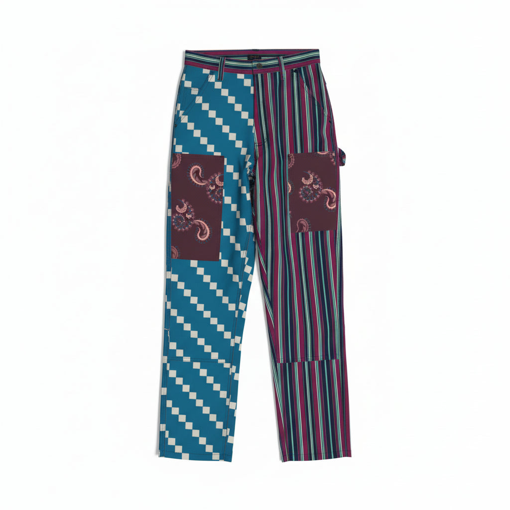 Reverse Boxy Carpenter Pant in Black Heavy Stretch Cotton Twill