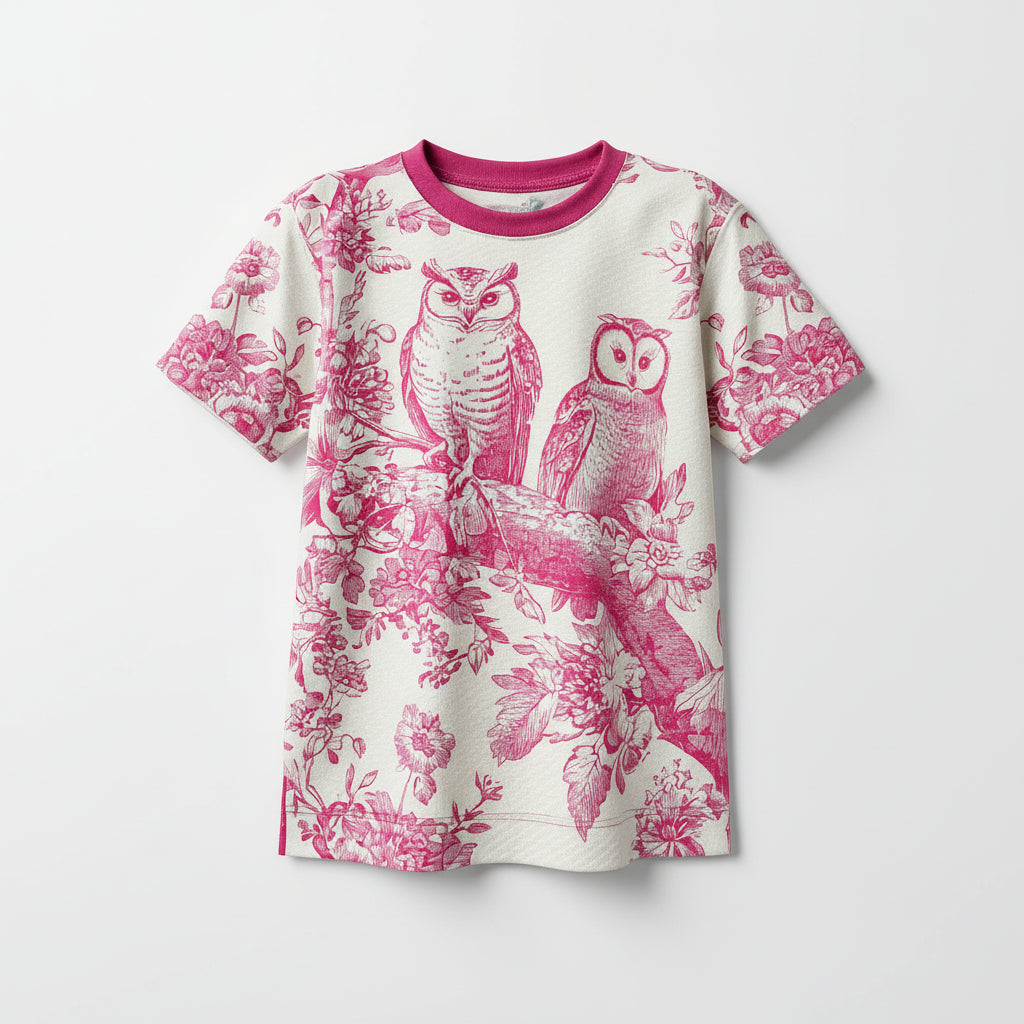 Woodland Wisdom Tee in Sweet Pink