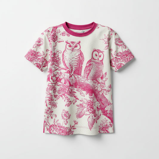 Woodland Wisdom Tee in Sweet Pink