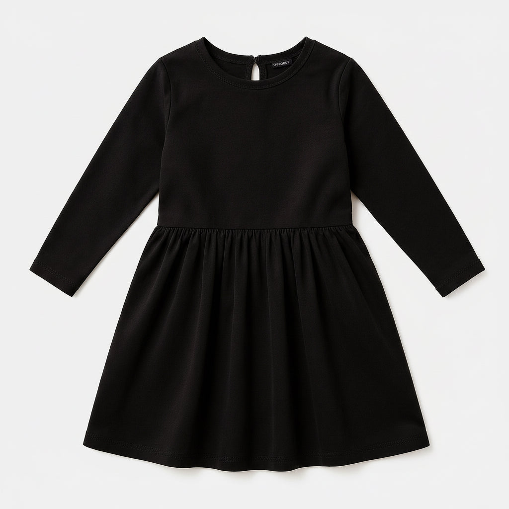 Long Sleeve T-Shirt Dress in Cotton-Spandex Jersey