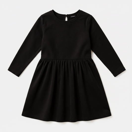 Long Sleeve T-Shirt Dress in Cotton-Spandex Jersey