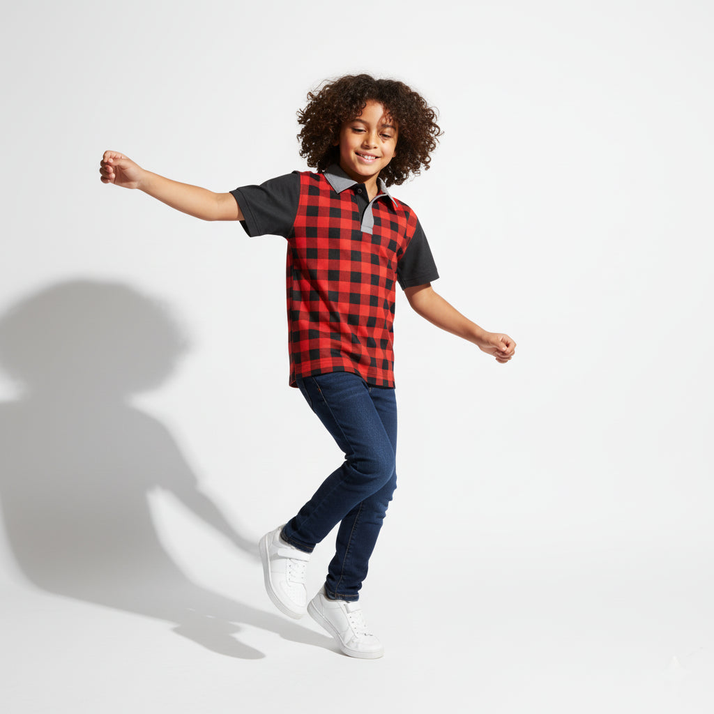 Boys Buffalo Check Polo