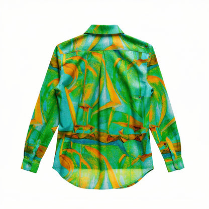 Button Front Shirt Palm Tree Island