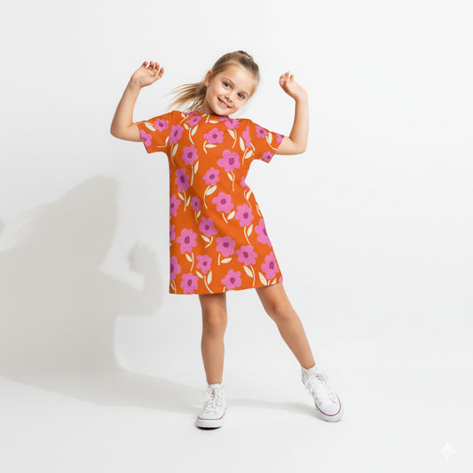 Orange T-shirt Dress