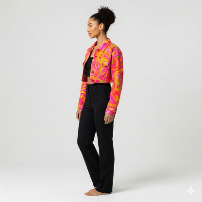 Cropped Jean Jacket Pink Noodles