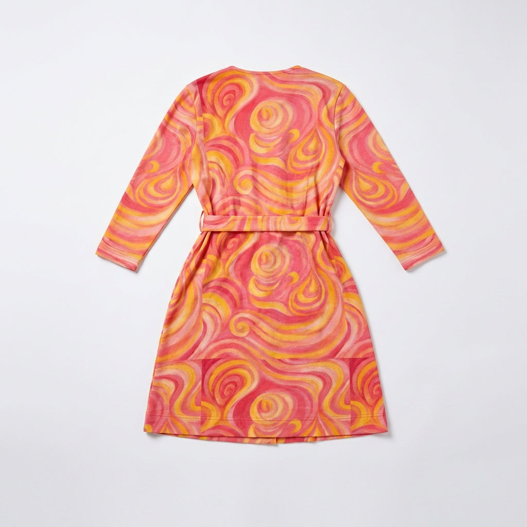 Wrap Dress Sunset Swirls