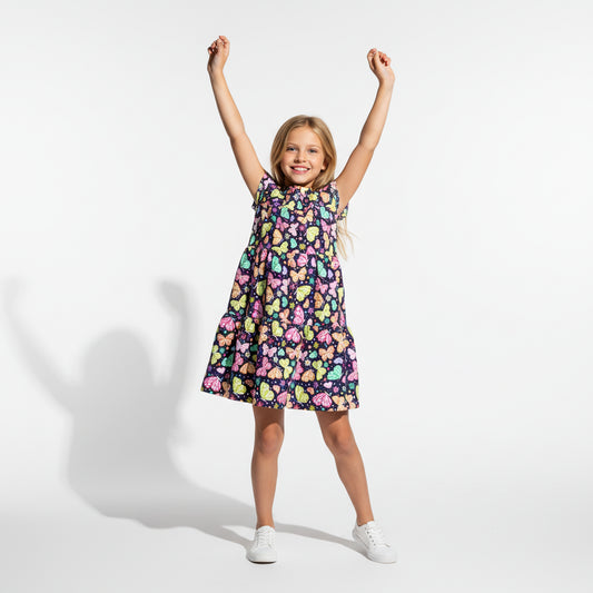 Butterflies Ruffled Dress
