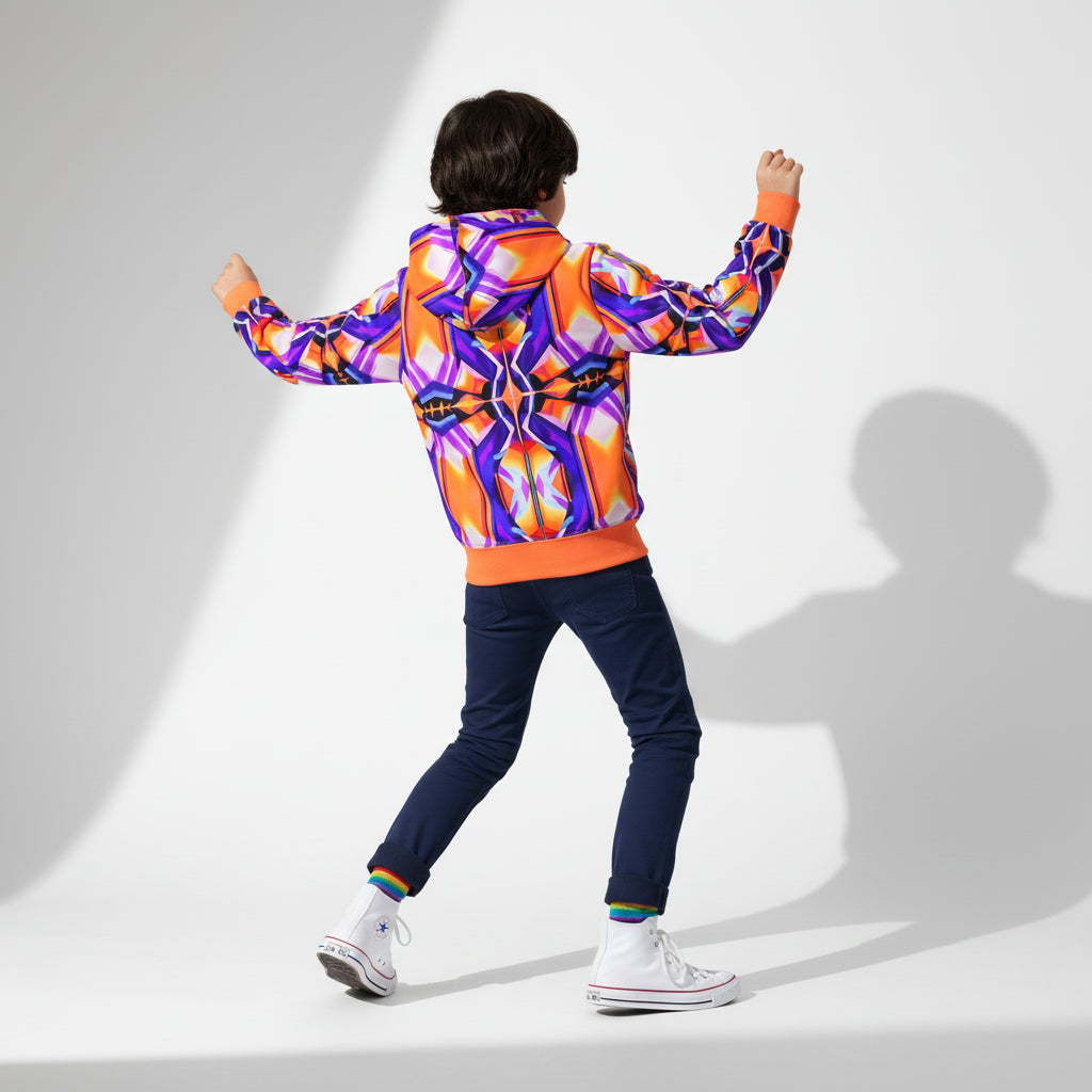 Kaleidoscope Hoodie – Pullover Hoodie in 100% Cotton Fleece