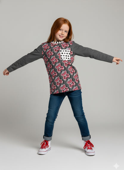 Unisex Red Toxic Bear Long Sleeve