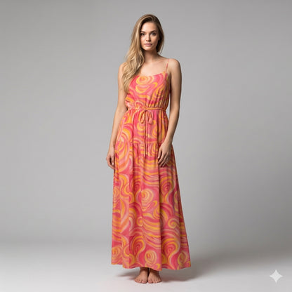 Maxi Dress Sunset Swirls