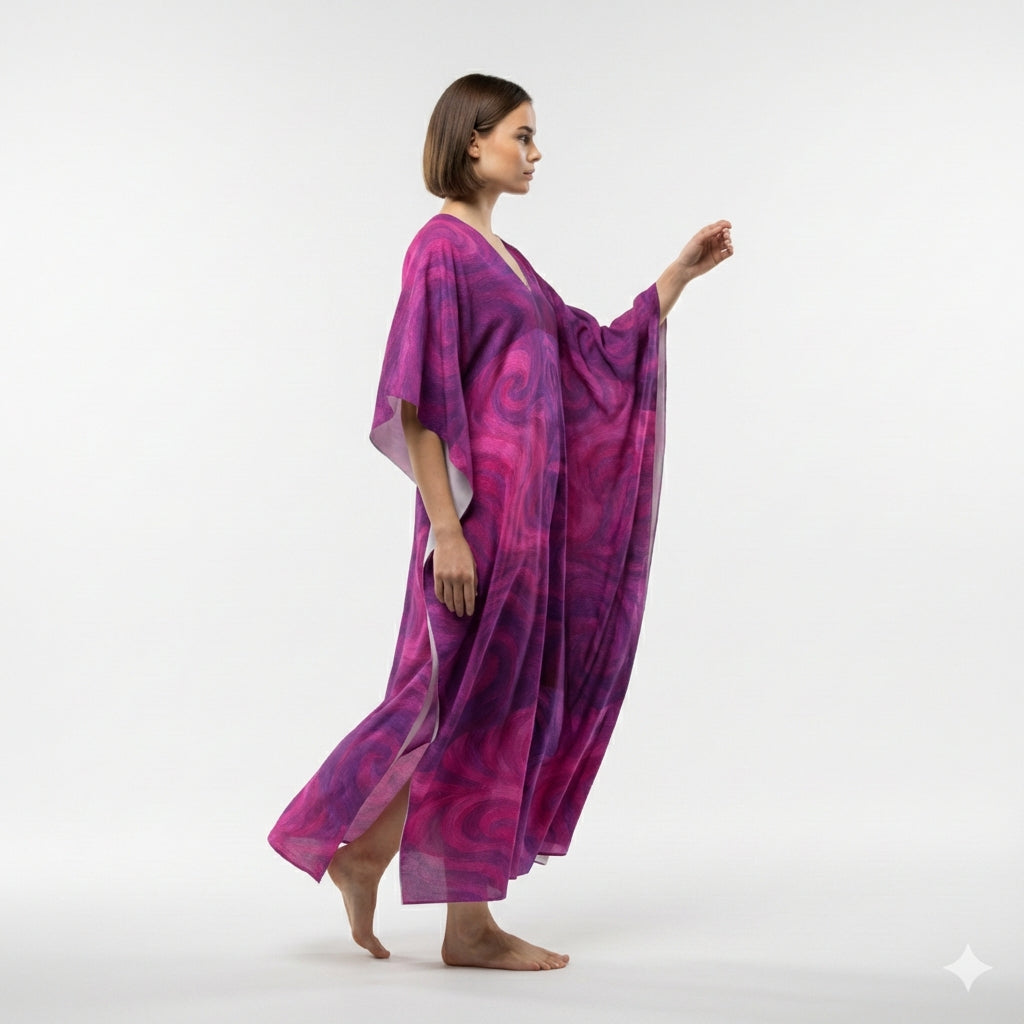 Caftan Purple Storm – Lightweight Organic Cotton Voile