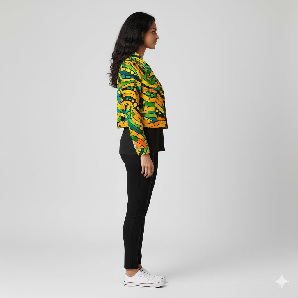 Cropped Jean Cotton Jacket Mosaic 11