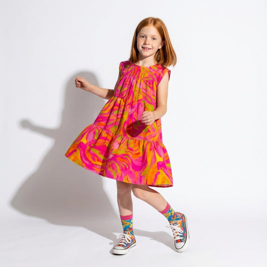 Girls Dress Pink Noodles