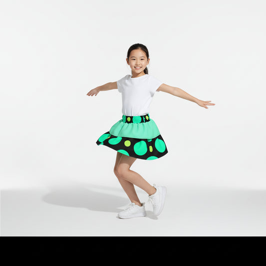 Girls Ruffled Skirt (blue/lime)