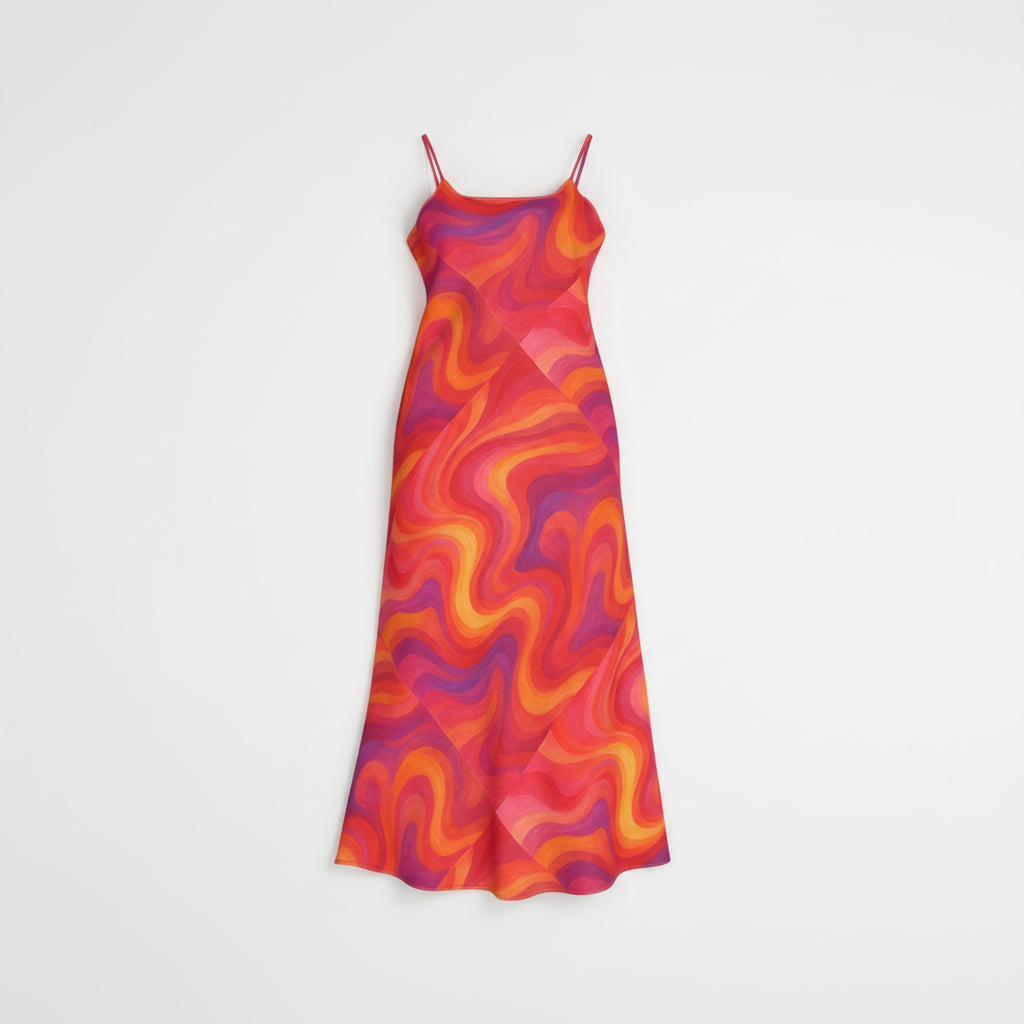 Bias Slip Dress Pink Sunset