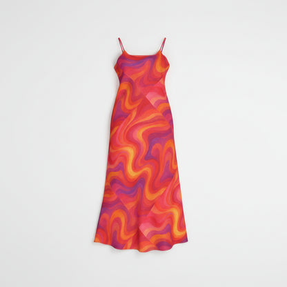 Bias Slip Dress Pink Sunset