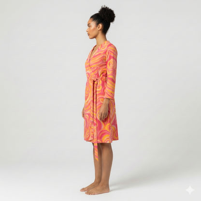 Wrap Dress Sunset Swirls