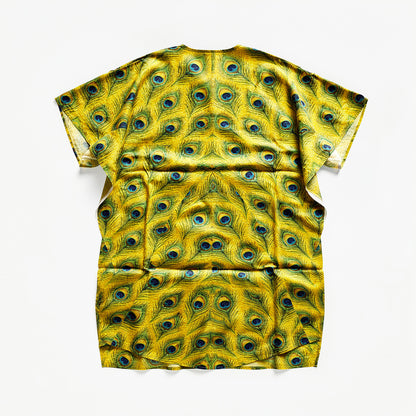 Caftan Yellow Flowers in Organic Cotton Voile