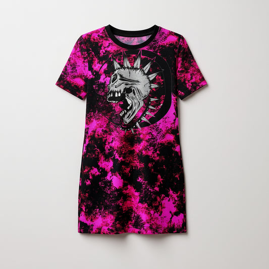 Punk Skull T-Shirt Dress
