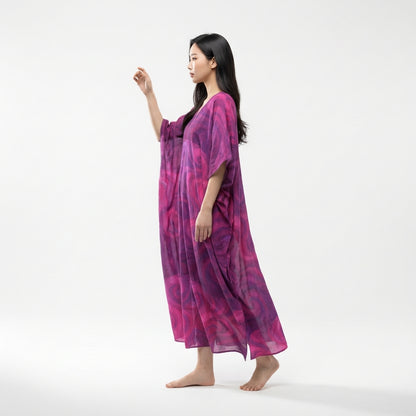 Caftan Purple Storm – Lightweight Organic Cotton Voile