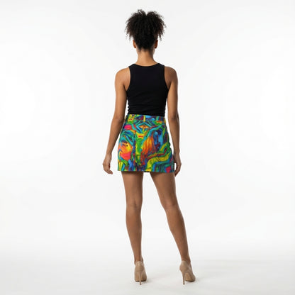 Denim Mini Skirt Green Jungle