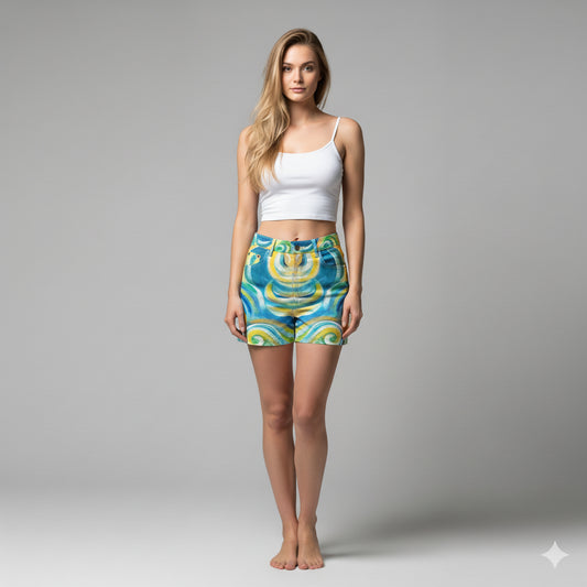 Regular Jean Shorts Sea Swirls