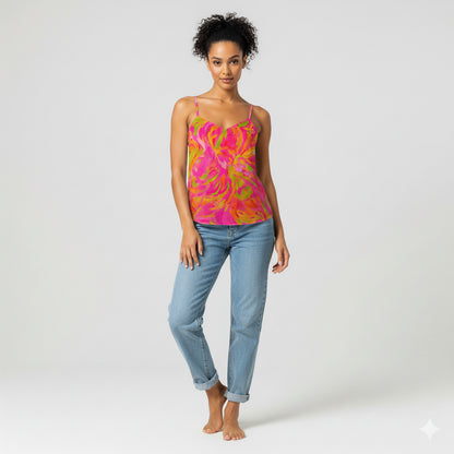 Camisole Pink Noodles in Lightweight Organic Cotton Voile