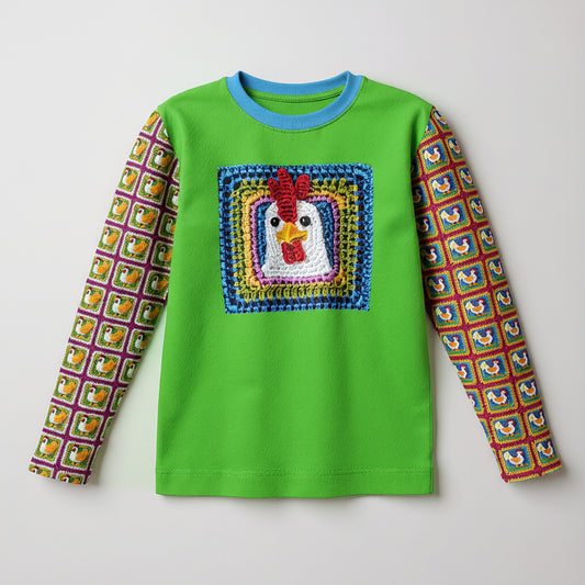 Knittin' Chicken Top – Children’s Long Sleeve T-Shirt