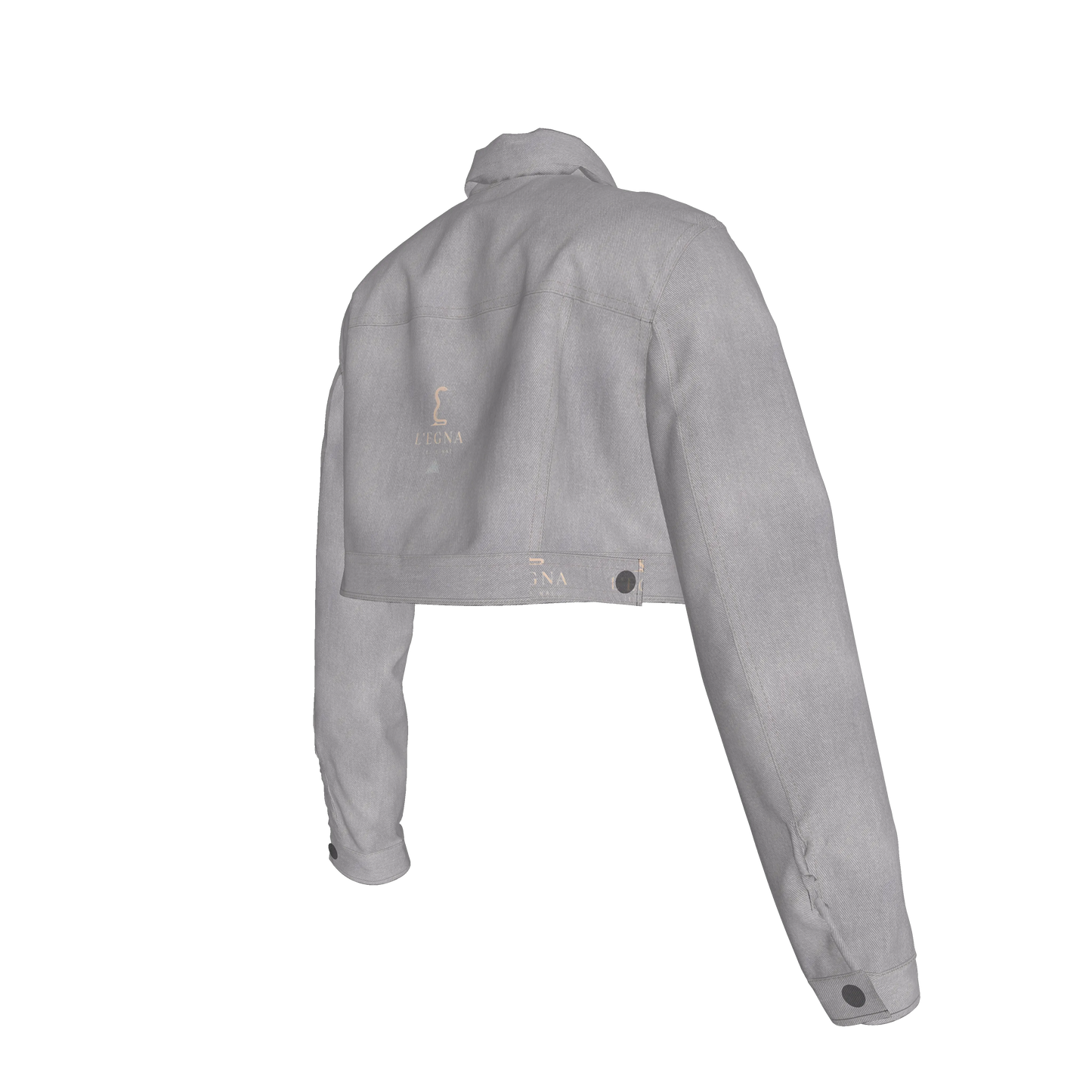 L'EGNA RISING 'GRAY' Cropped Jean Jacket