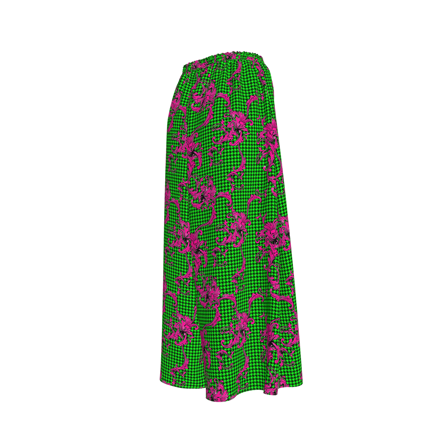 Pink & Green Houndstooth Palazzo Pants