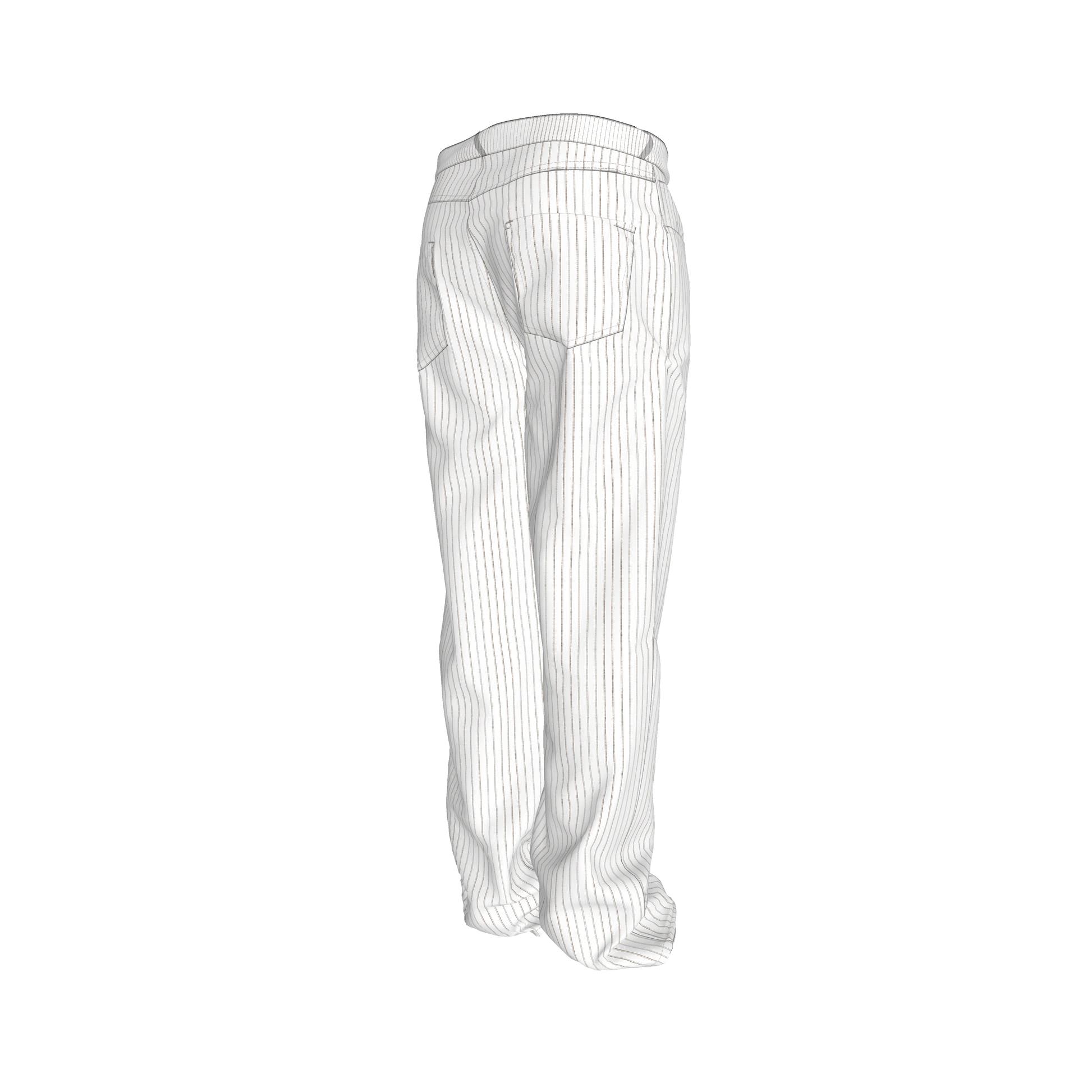 Brown Striped on White Premium Pants
