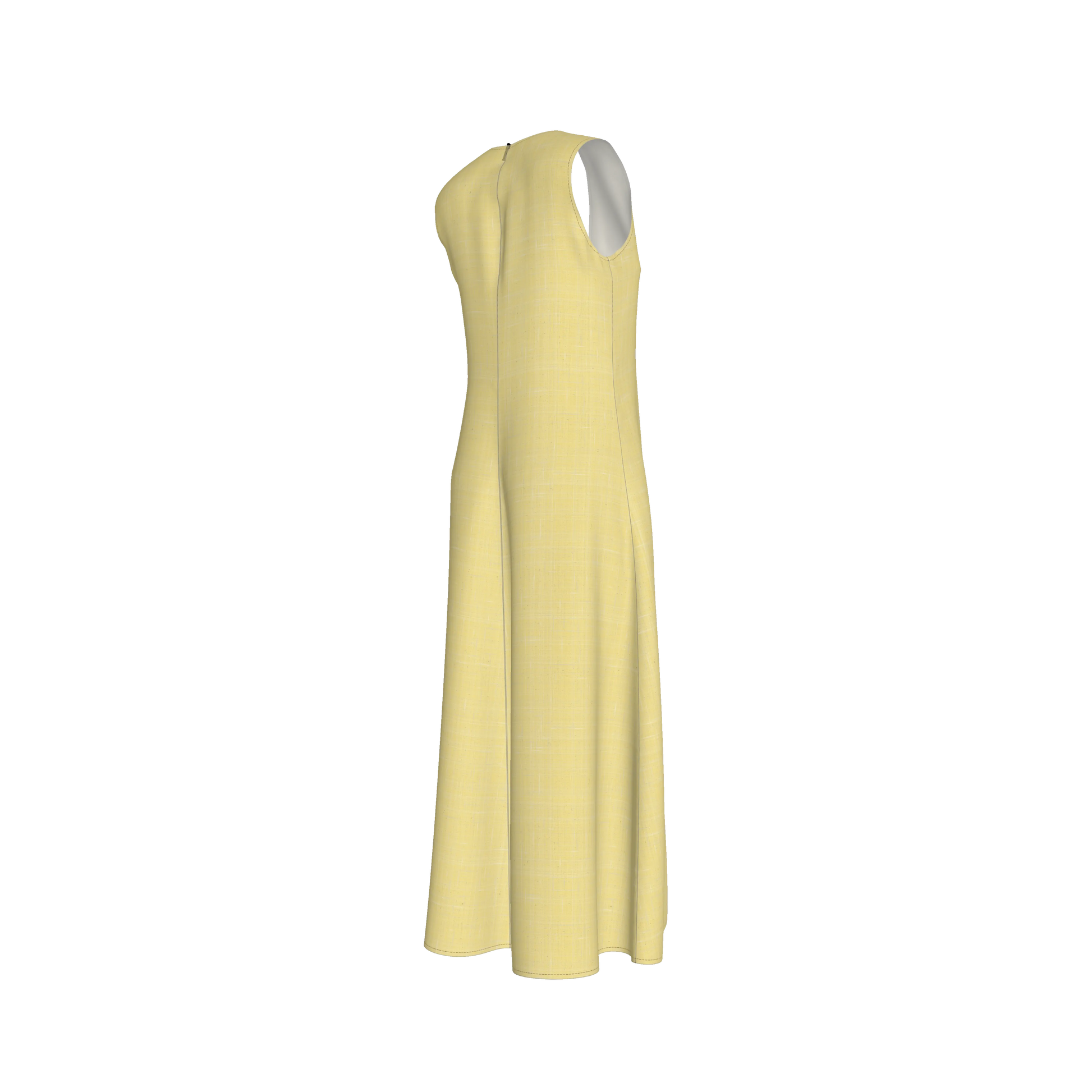 V-Neck A-Line Dress in Lightweight Cotton Poplin