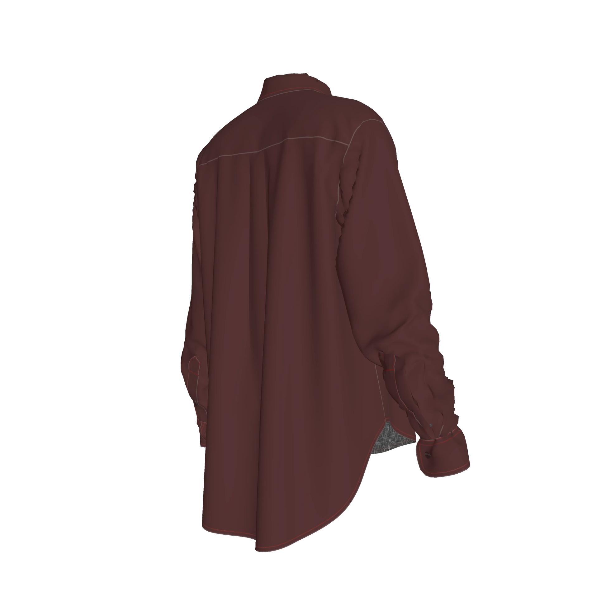 Oversized Organic Cotton Twill Shirt – Deep Wine