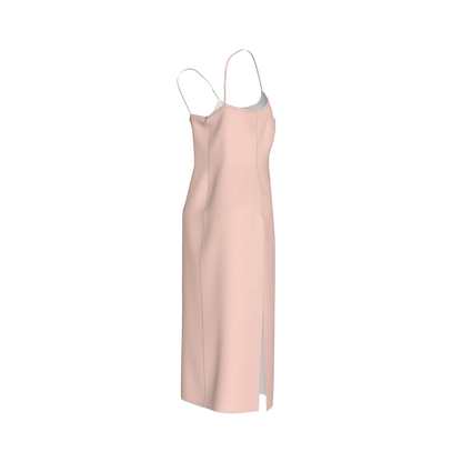 Darted Slip Dress in Lightweight Stretch Silk Satin