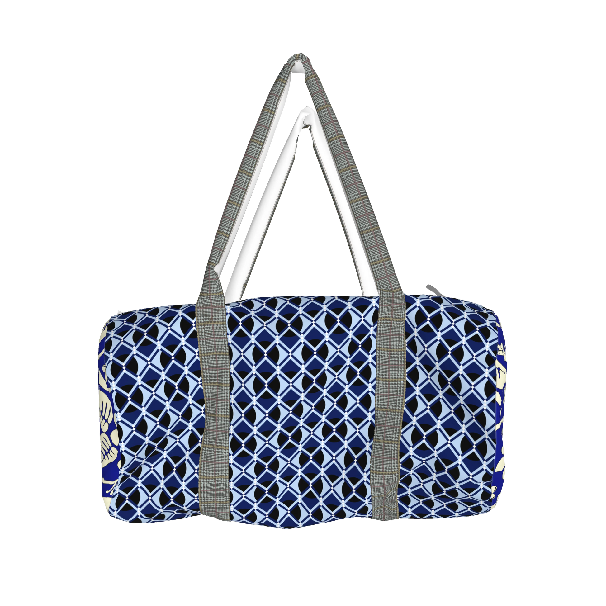 19" Duffel Bag in Digital Indigo Grid/Floral Print