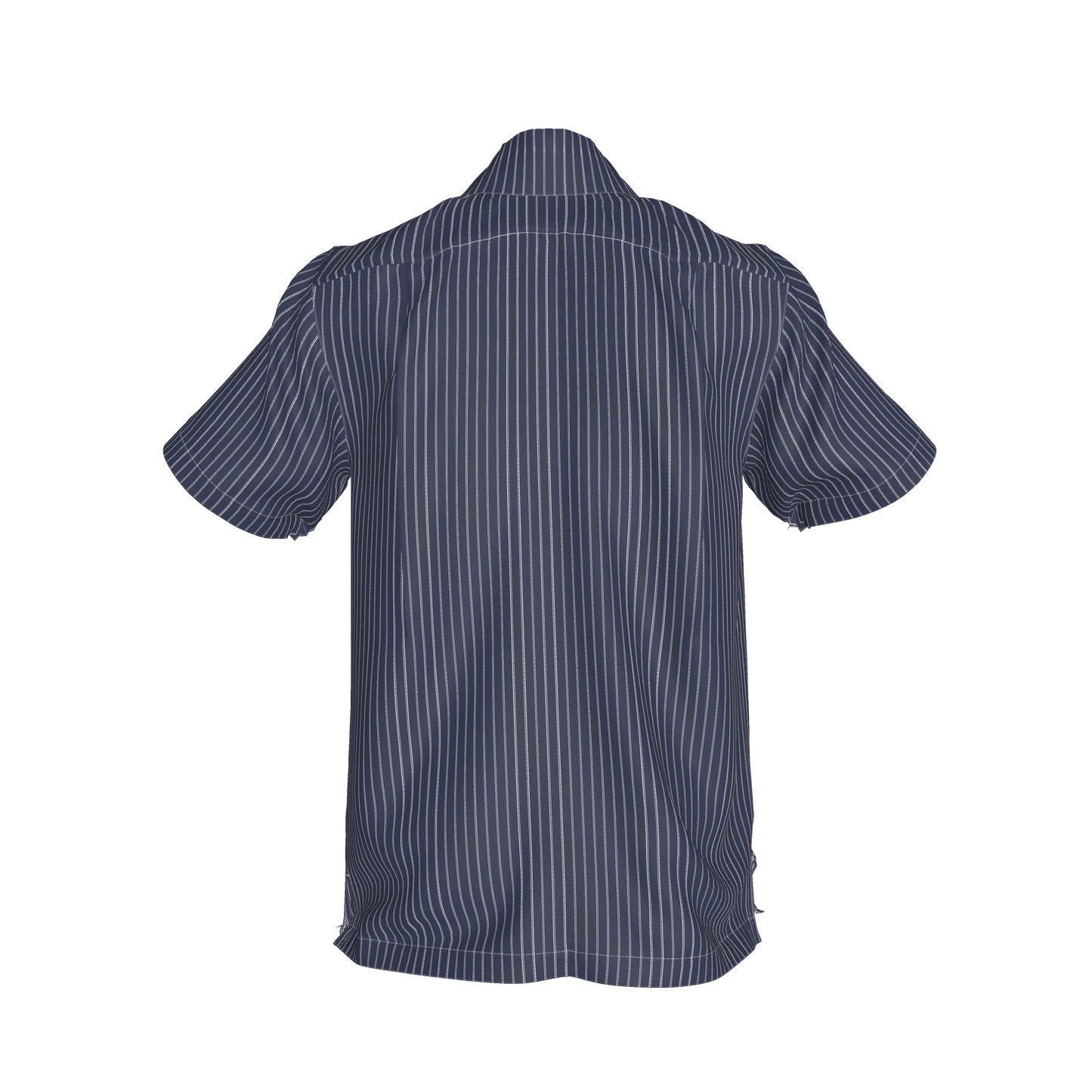 White on Dk Blue Short Sleeve Men’s Shirt with Collar