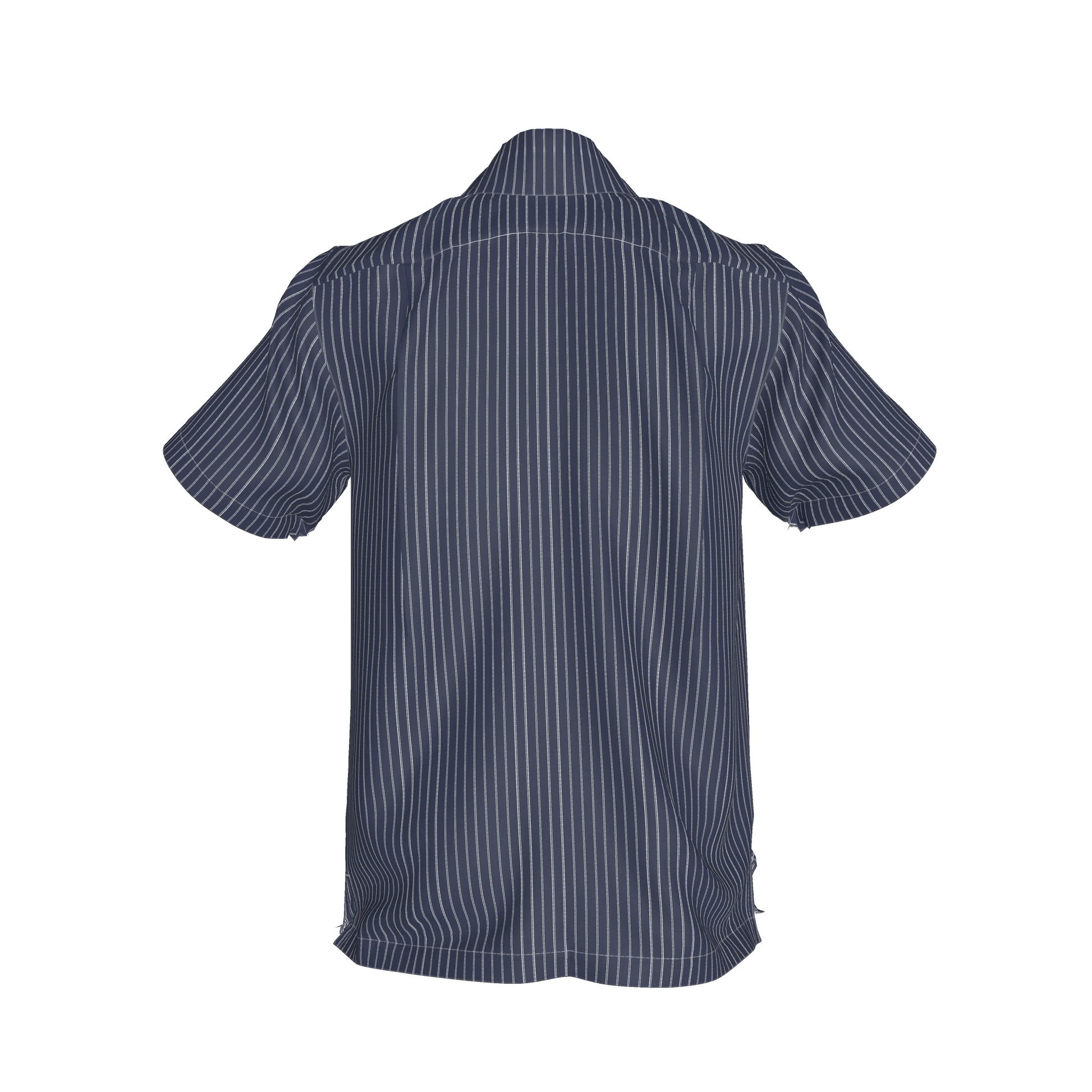 White on Dk Blue Short Sleeve Men’s Shirt with Collar