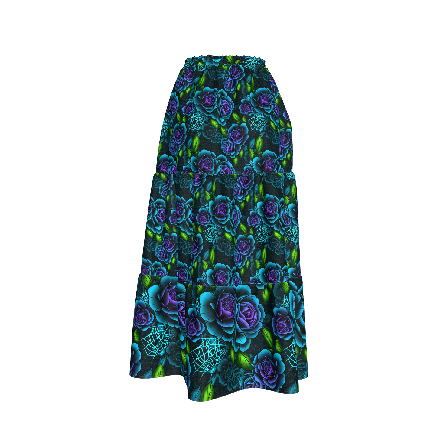 Blue Rose Tiered Skirt