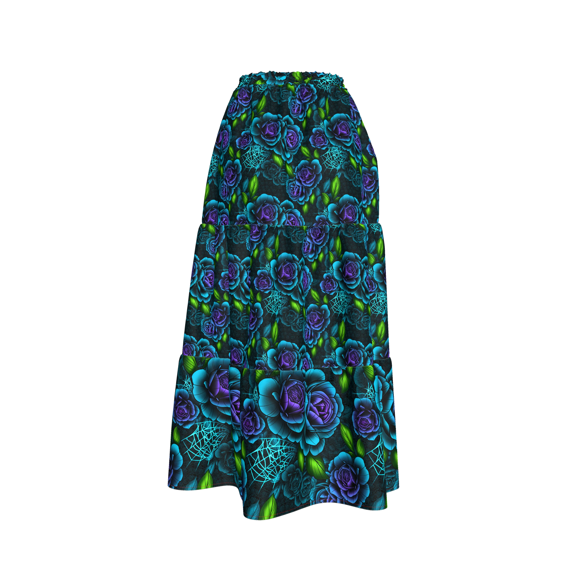 Blue Rose Tiered Skirt