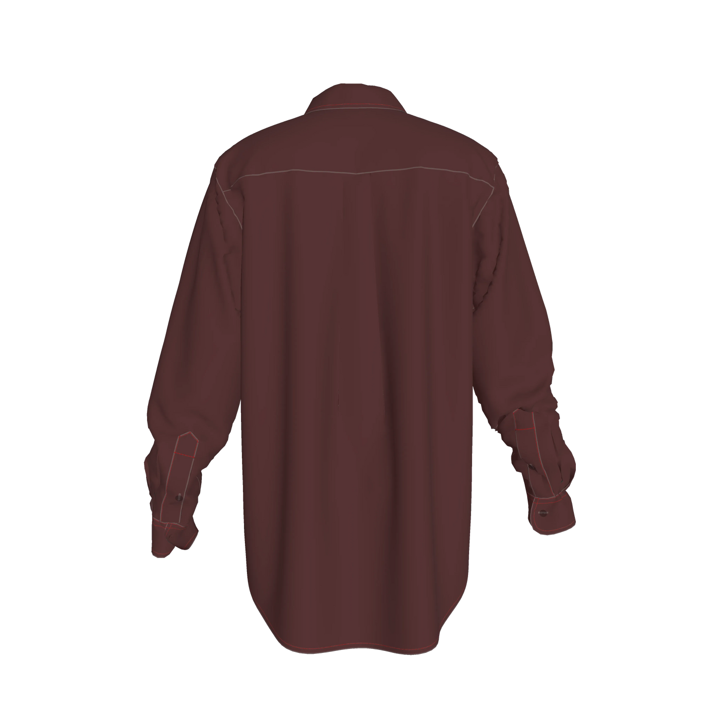 Oversized Organic Cotton Twill Shirt – Deep Wine