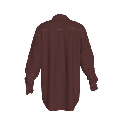 Oversized Organic Cotton Twill Shirt – Deep Wine
