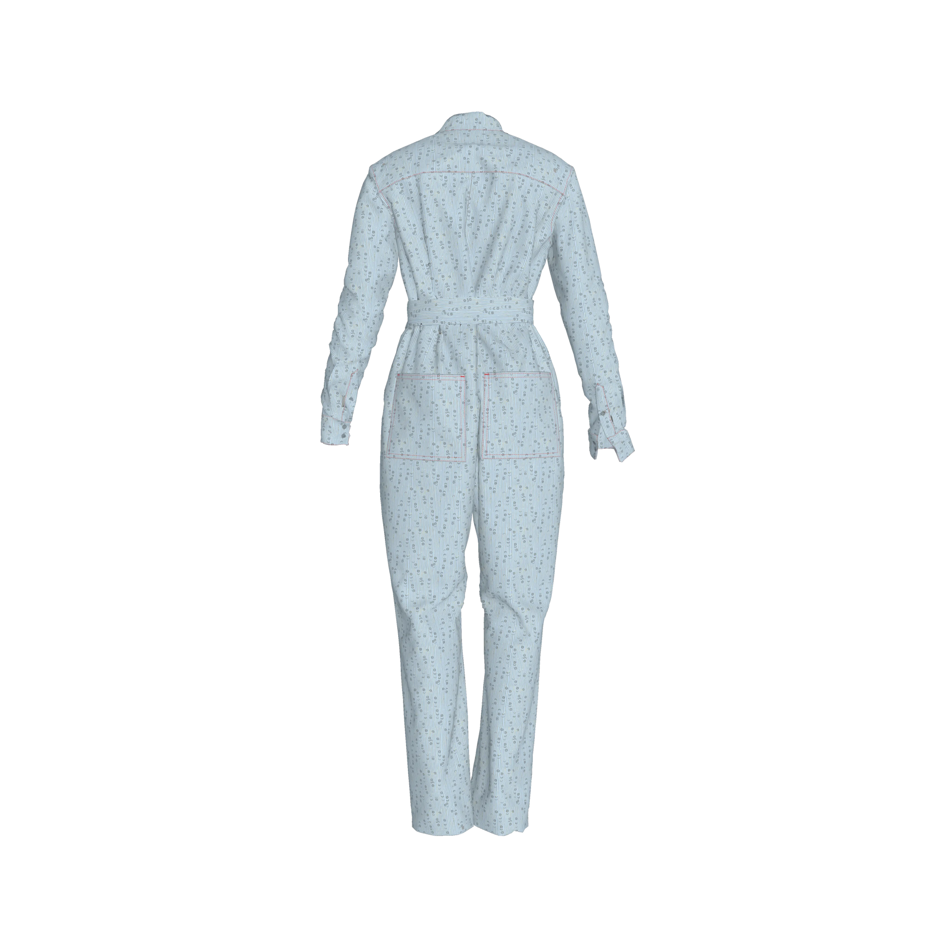 Lightweight Button Front Jumpsuit in Brushed Organic Cotton Twill
