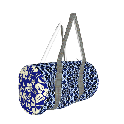 19" Duffel Bag in Digital Indigo Grid/Floral Print
