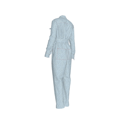 Lightweight Button Front Jumpsuit in Brushed Organic Cotton Twill