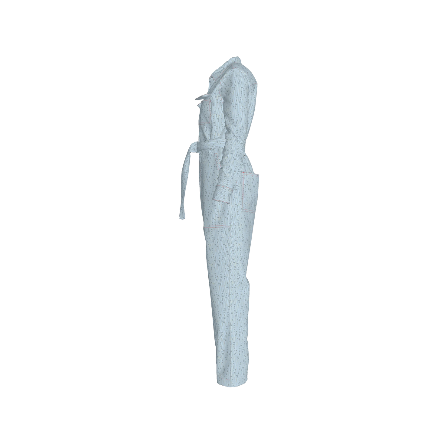 Lightweight Button Front Jumpsuit in Brushed Organic Cotton Twill