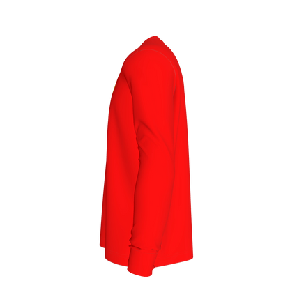 Long Sleeve Red T-shirt in Light Weight Cotton