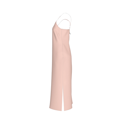 Darted Slip Dress in Lightweight Stretch Silk Satin