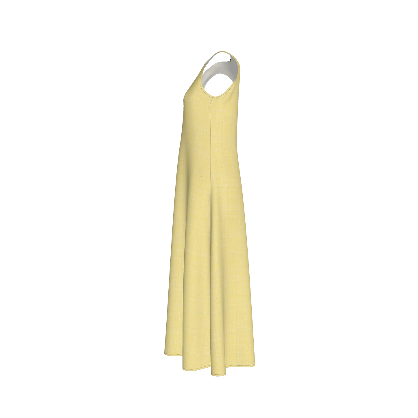 V-Neck A-Line Dress in Lightweight Cotton Poplin