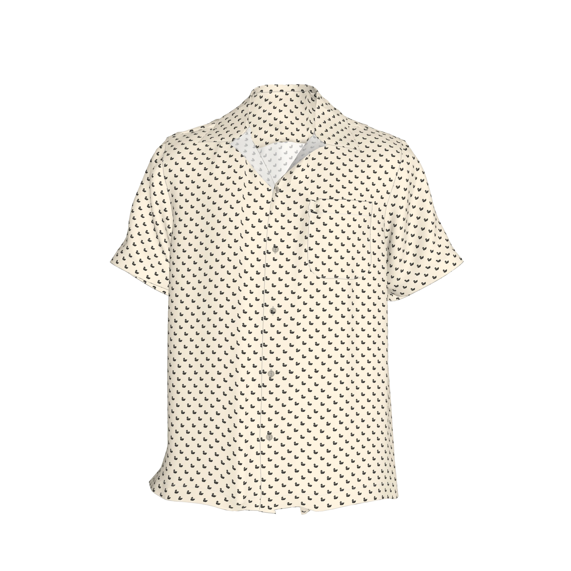 Revere Collar Short Sleeve Shirt – Lightweight Cotton Poplin