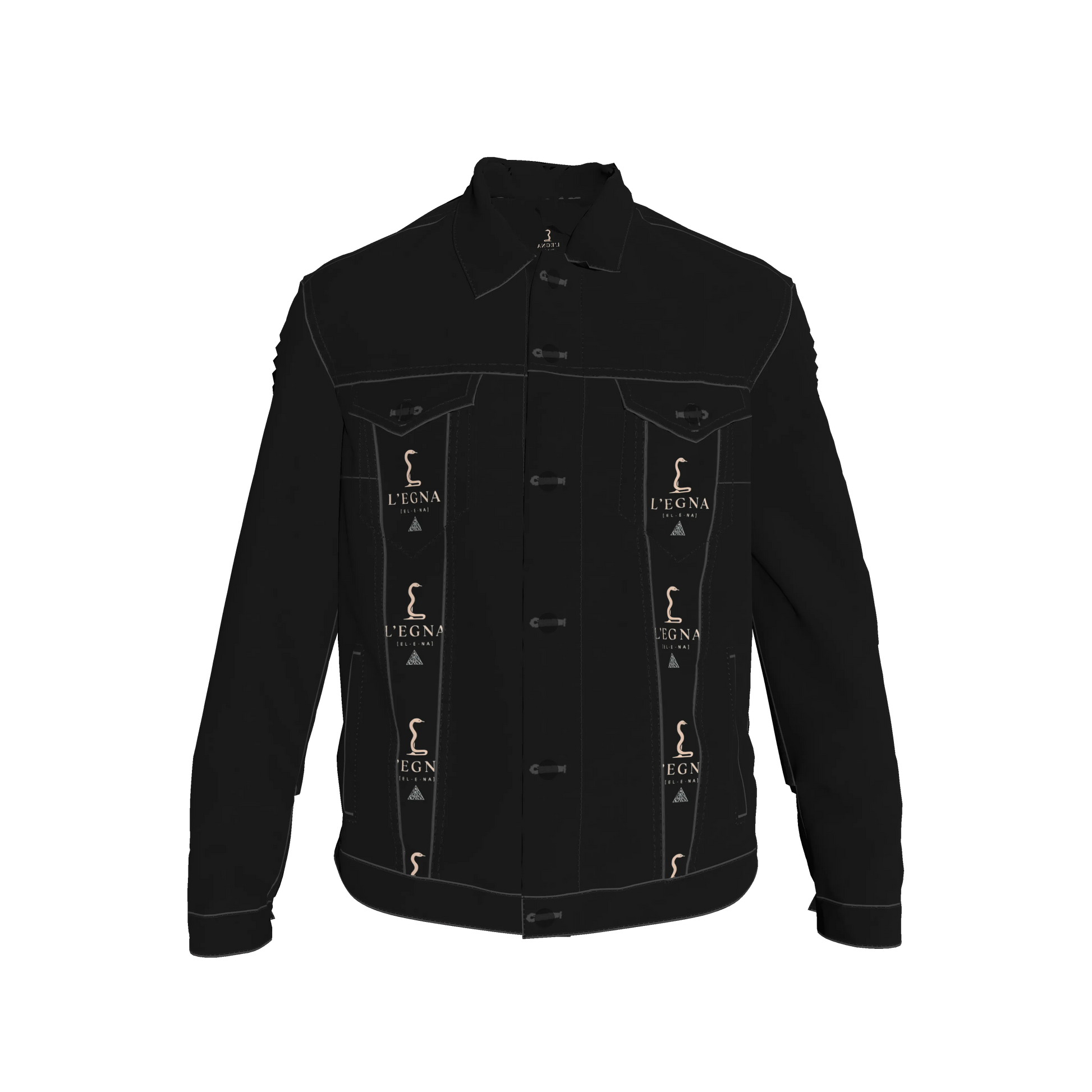 L'EGNA RISING 'BLACKOUT' Jean Jacket (ALL OVER PRINT)